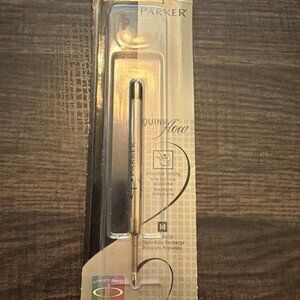 Parker Quink Flow Ballpen Ballpoint MEDIUM Point BLACK Ink Refill Sealed- FRANCE